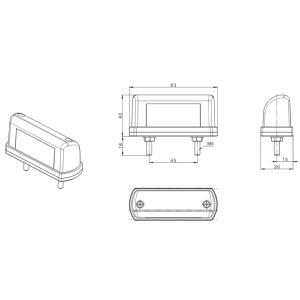 FEUX LED ECLAIRAGE PLAQUE IMMATRICULATION 12/24V - LOT DE 2