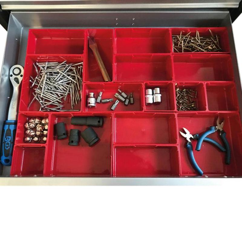 Lot de 45 boîtes caisse a outil organisateur tiroir, pour vis, outils,  bricolage, servante d'atelier boite de caisse rangement plastique, rangement  et organisation de etabli, atelier, garage - rouge : : Bricolage
