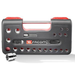 FACOM PRO DOUILLES 6 PANS 8 à 32 & CLIQUET ROTATIF - COFFRET 22 PCS