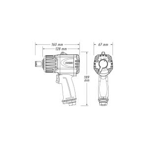 CLE A CHOC 3/4 PNEUMATIQUE COMPACTE TWINTURBO 1890 Nm - HAZET 9013MTT